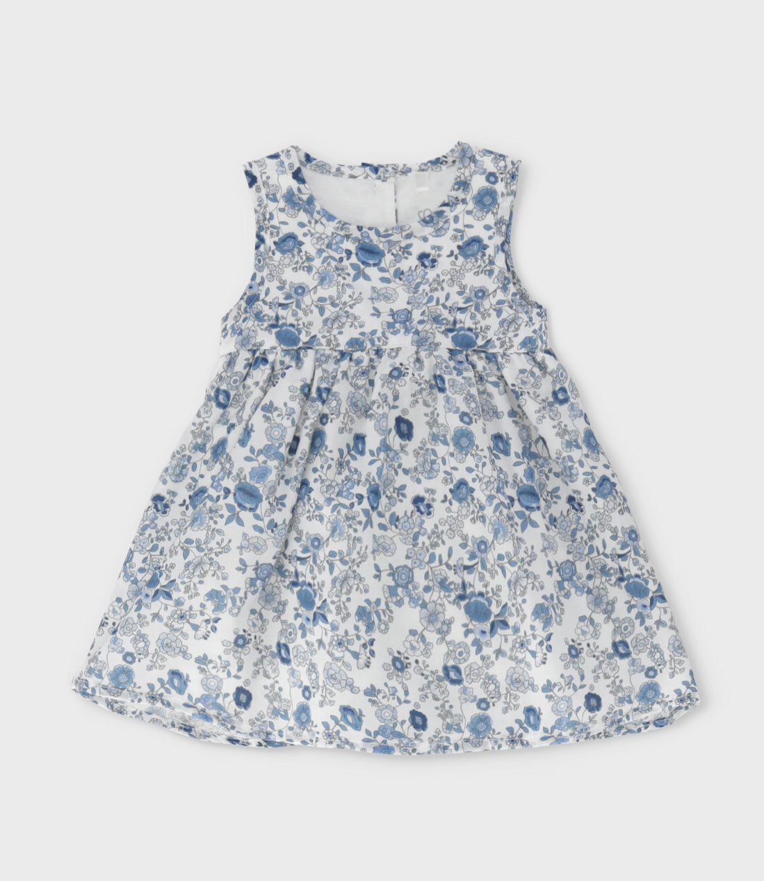 Vestido recién nacida floreado 0 meses / Celeste