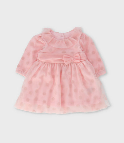 Vestido recién nacida con vuelos 0 meses / Rosado