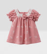 Vestido recién nacida flores bordadas
