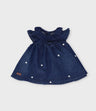 Vestido recién nacida de denim con flores