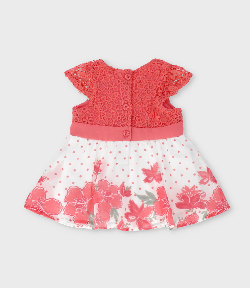 Vestido recién nacida con flores 0 meses / Coral
