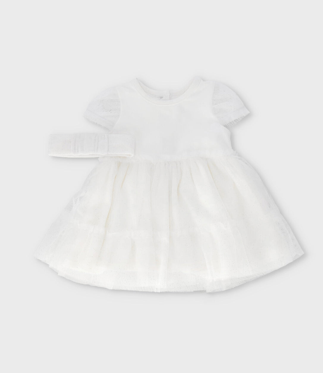 Vestido recién nacida con puntos 0 meses / Blanco