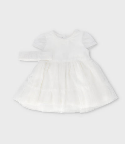 Vestido recién nacida con puntos 0 meses / Blanco