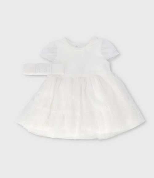Vestido recién nacida con puntos 0 meses / Blanco