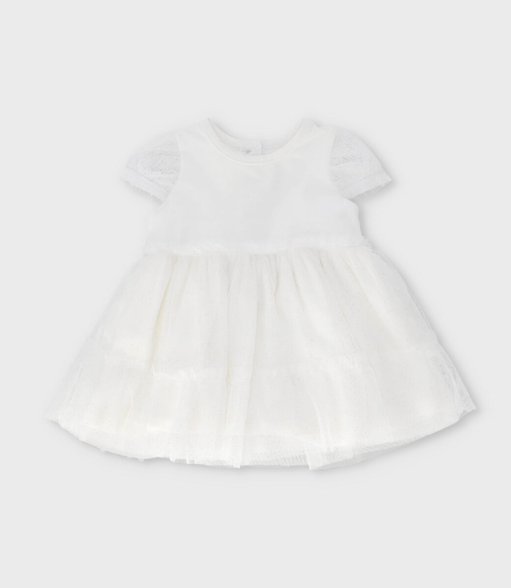Vestido recién nacida con puntos 0 meses / Blanco