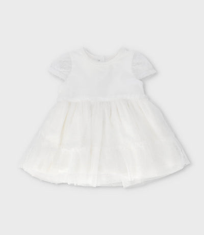 Vestido recién nacida con puntos 0 meses / Blanco