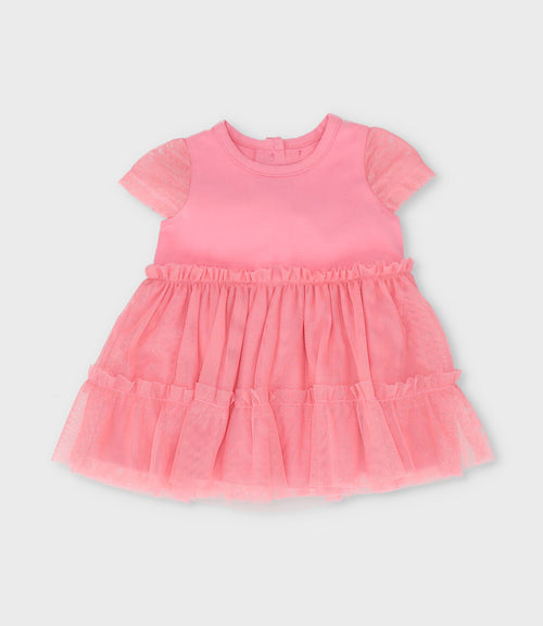 Vestido recién nacida con puntos 0 meses / Coral