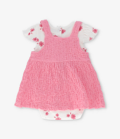 Vestido recién nacida con body floreado 0 meses / Rosado
