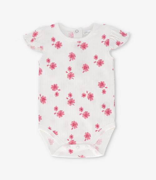 Vestido recién nacida con body floreado 0 meses / Rosado