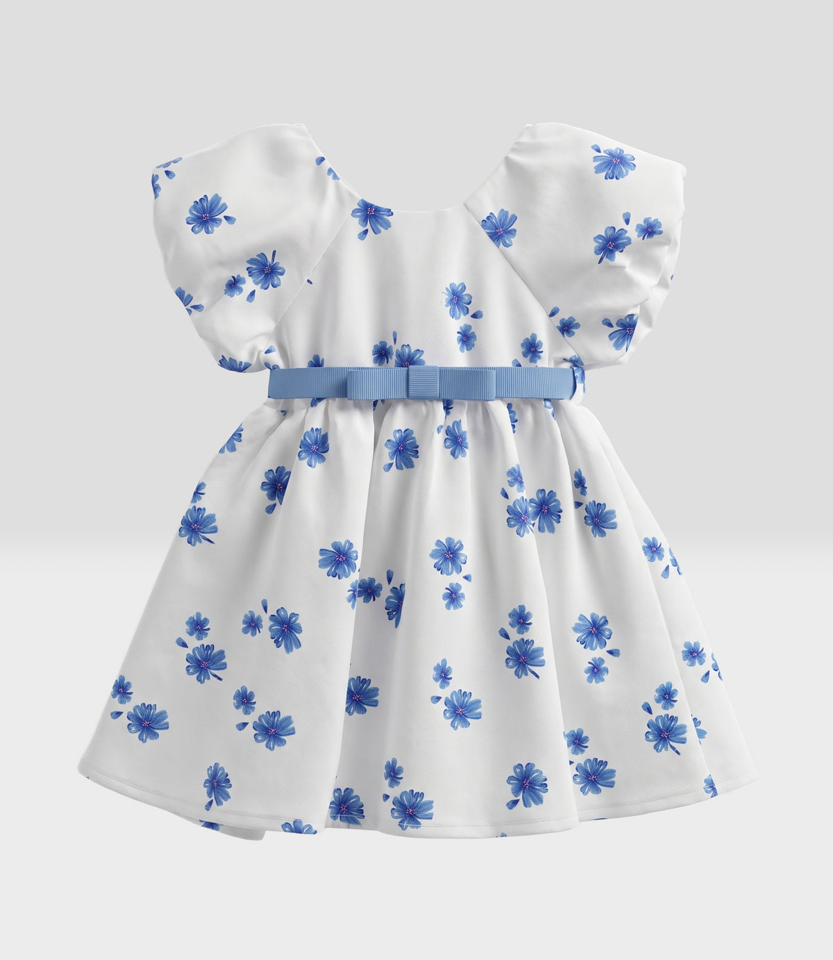 Vestido recién nacida floreado 0 meses / Celeste