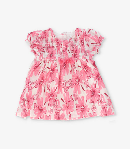 Vestido recién nacida floreado 0 meses / Rosado
