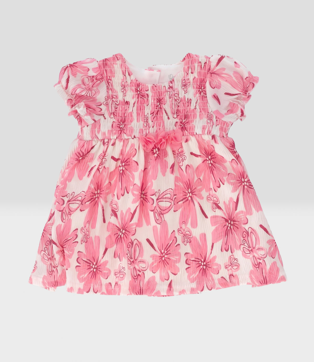 Vestido recién nacida floreado 0 meses / Rosado