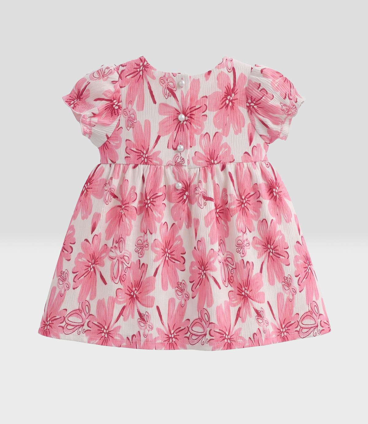 Vestido recién nacida floreado 0 meses / Rosado
