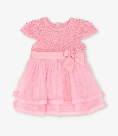 Vestido recién nacida con lazo 0 meses / Rosado