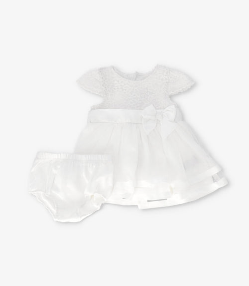 Vestido recién nacida con lazo 0 meses / Crudo