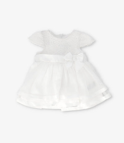 Vestido recién nacida con lazo 0 meses / Crudo