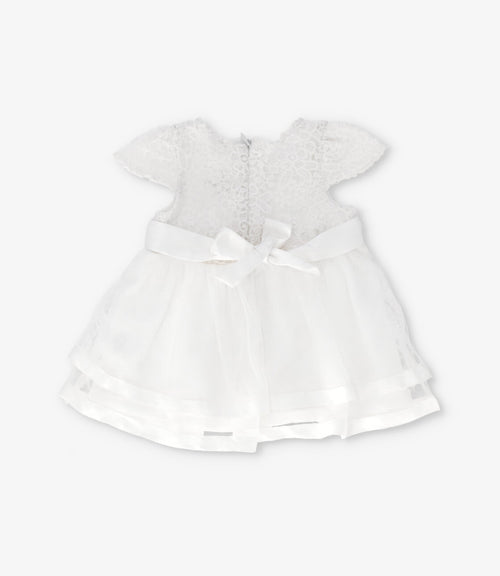 Vestido recién nacida con lazo 0 meses / Crudo
