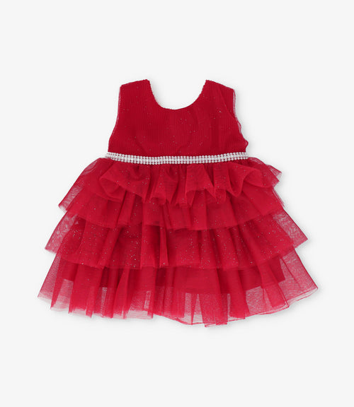 Vestido recién nacida en capas 0 meses / Rojo