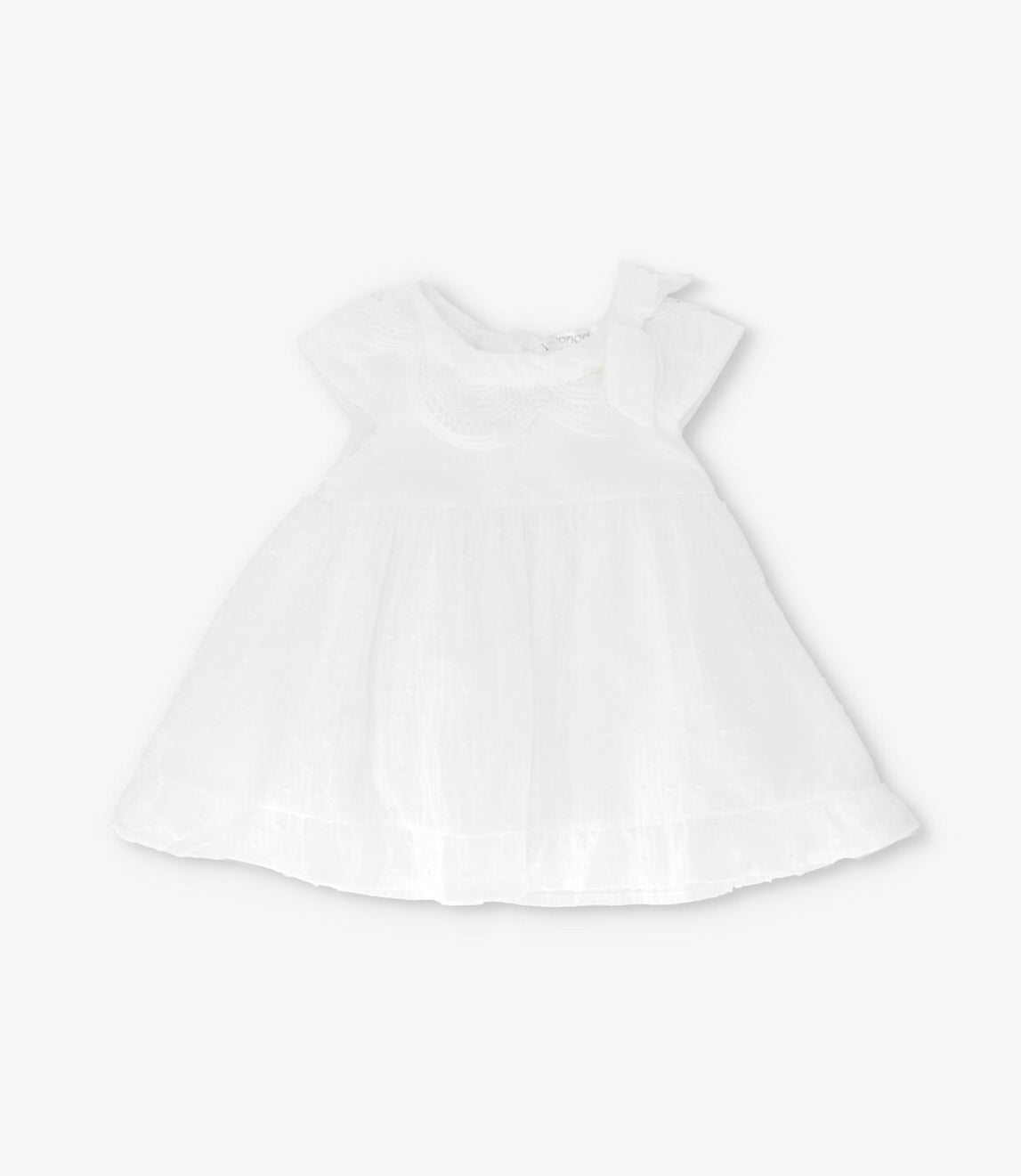 Vestido recién nacida con vuelos 0 meses / Crudo