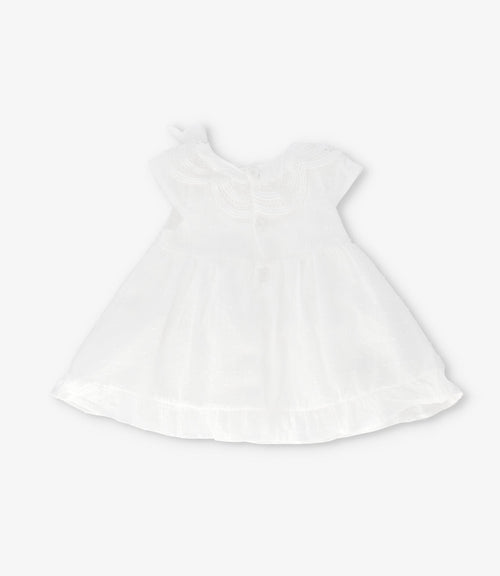 Vestido recién nacida con vuelos 0 meses / Crudo