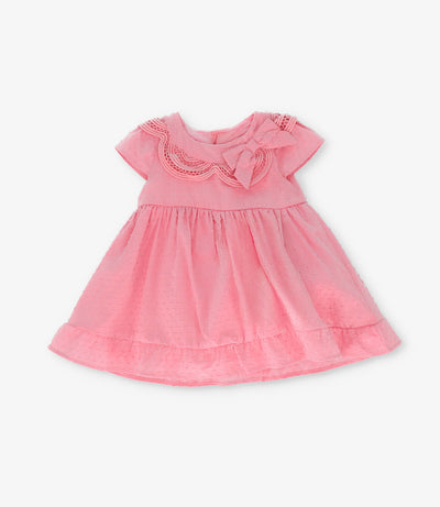 Vestido recién nacida con vuelos 0 meses / Coral