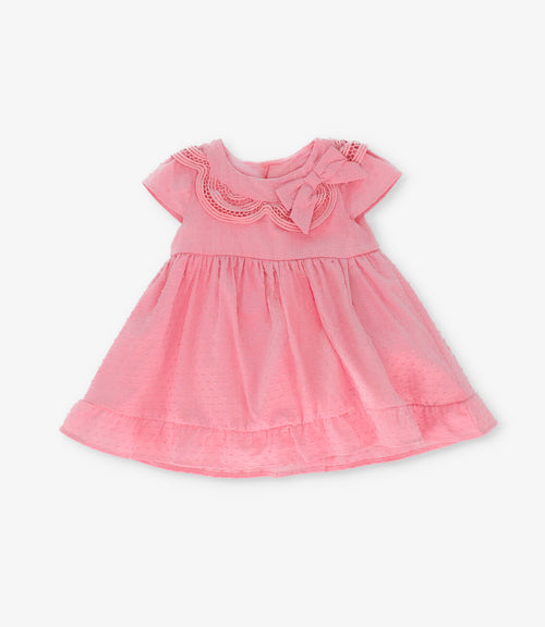 Vestido recién nacida con vuelos 0 meses / Coral