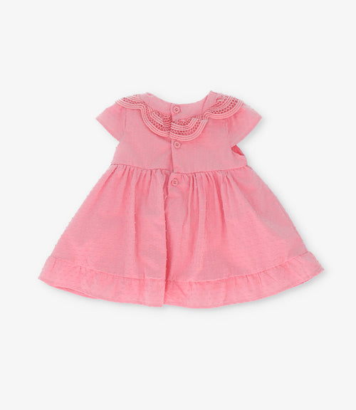 Vestido recién nacida con vuelos 0 meses / Coral