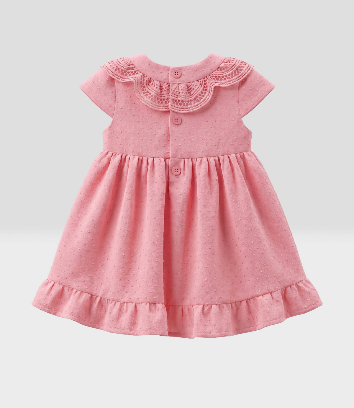 Vestido recién nacida con vuelos 0 meses / Coral