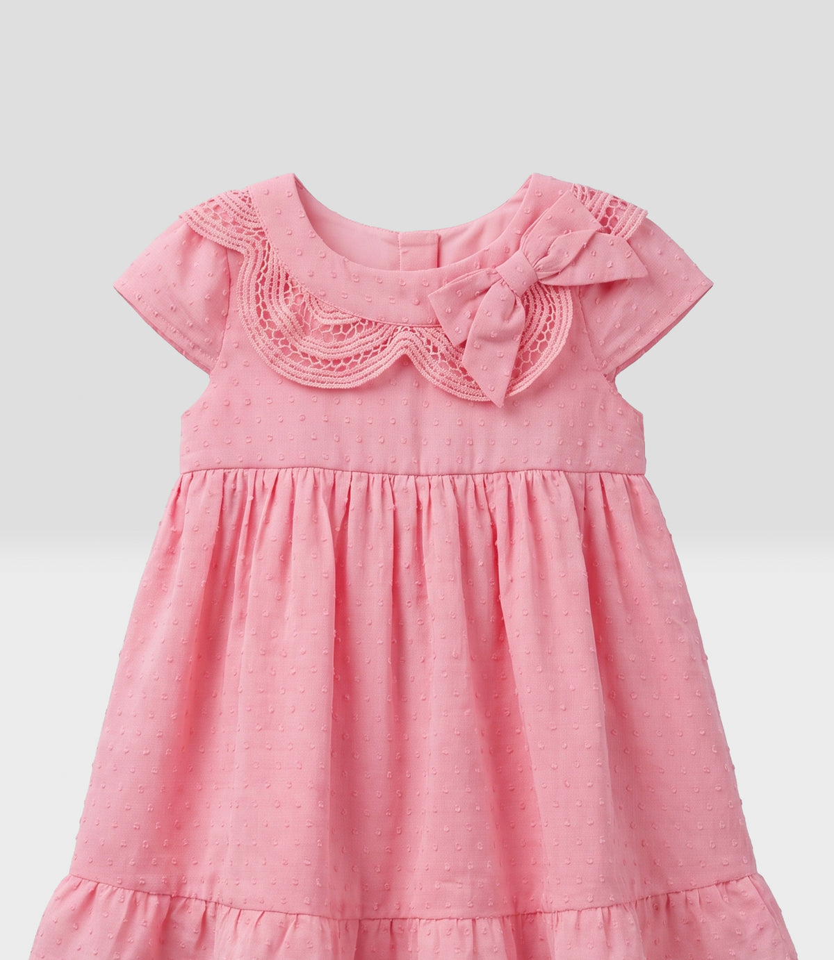 Vestido recién nacida con vuelos 0 meses / Coral