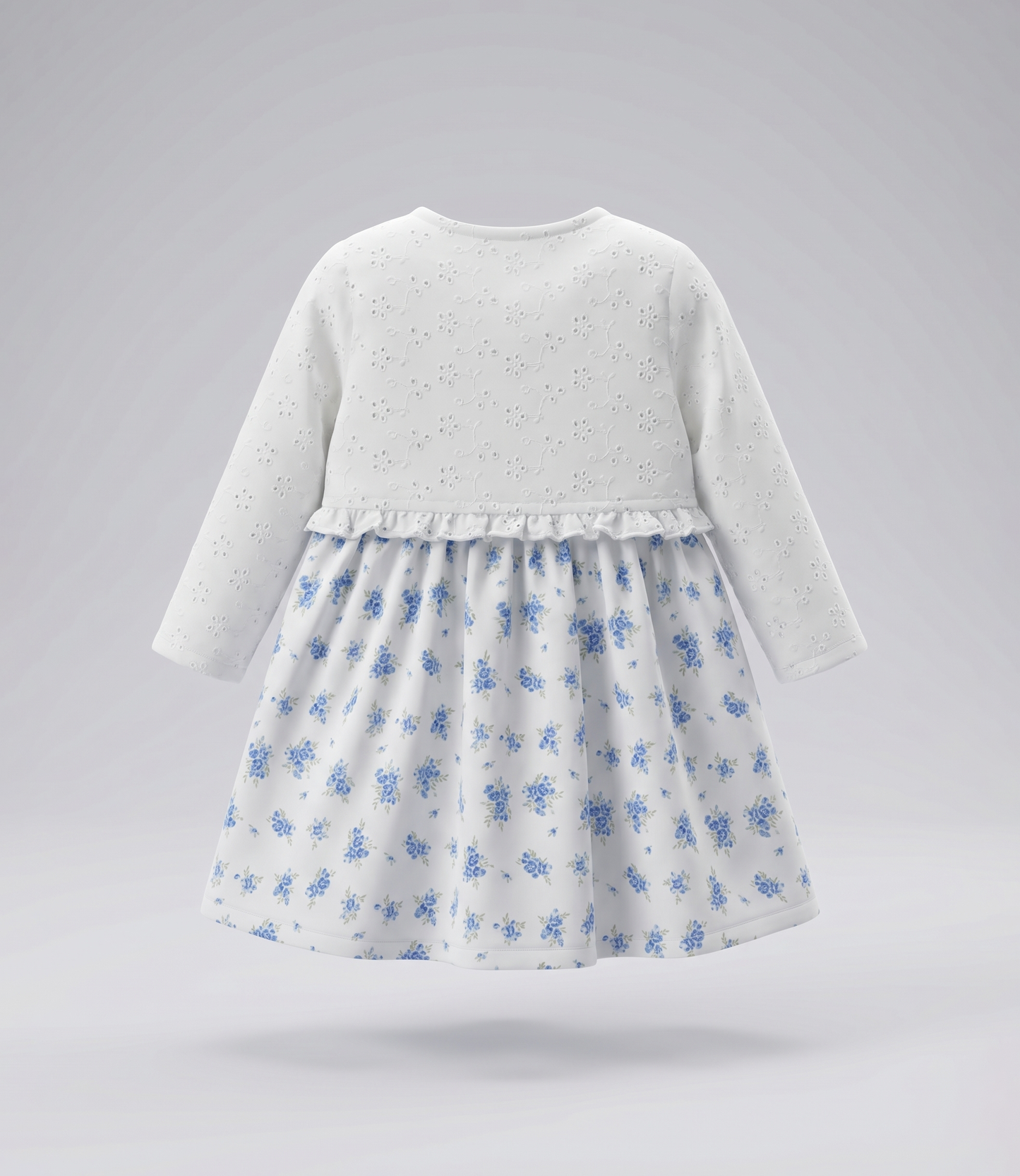 Vestido recién nacida floreado 0 meses / Crudo