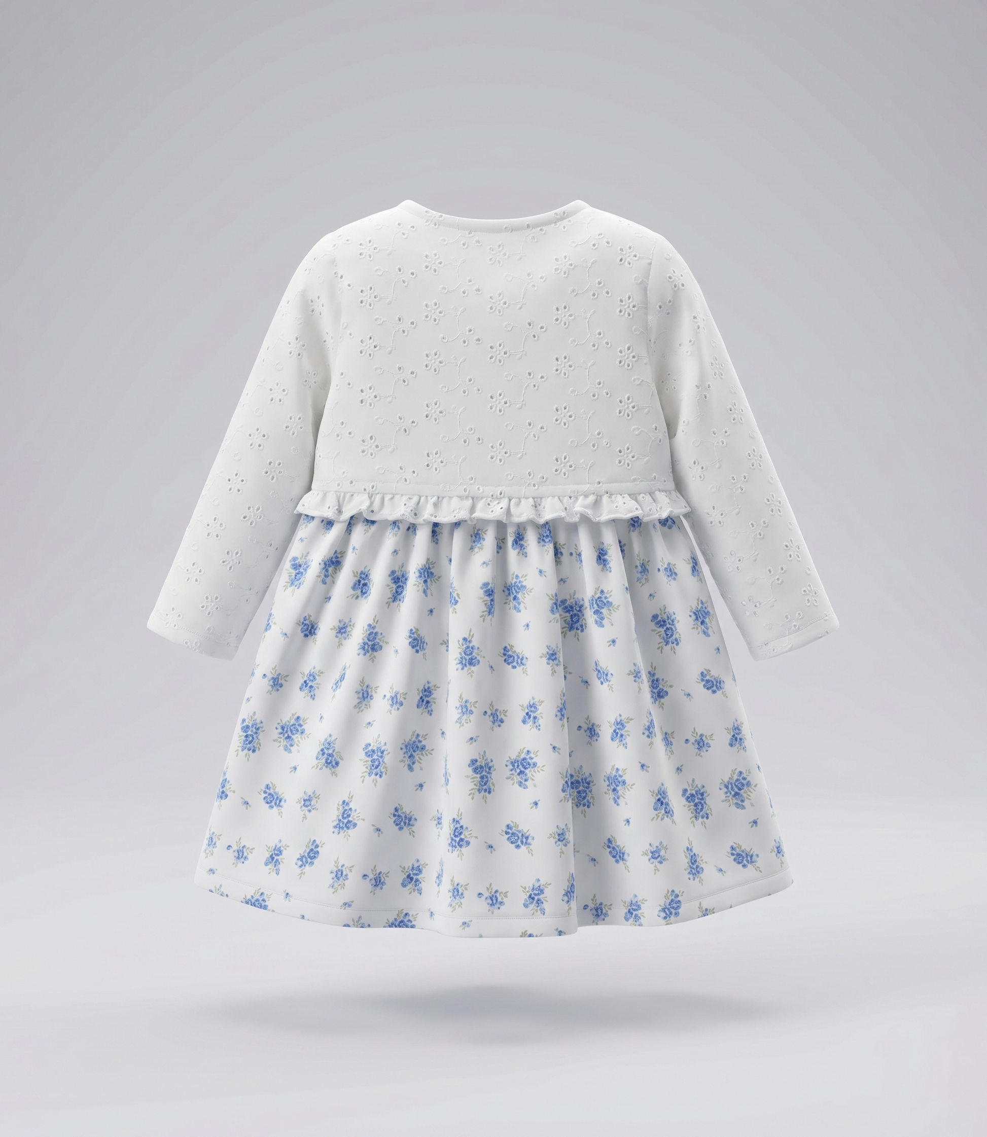 Vestido recién nacida floreado 0 meses / Crudo