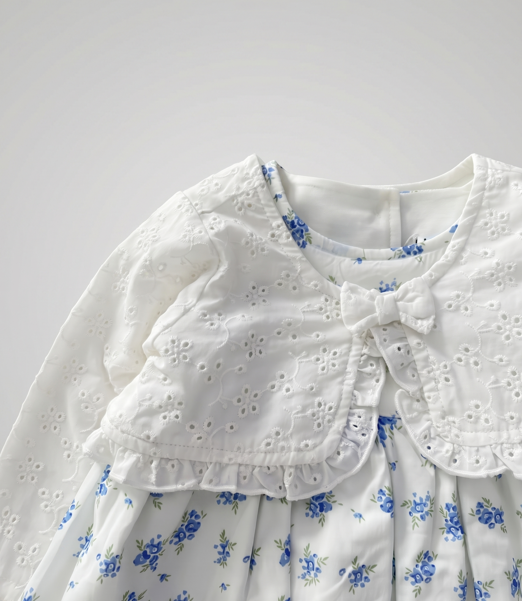 Vestido recién nacida floreado 0 meses / Crudo