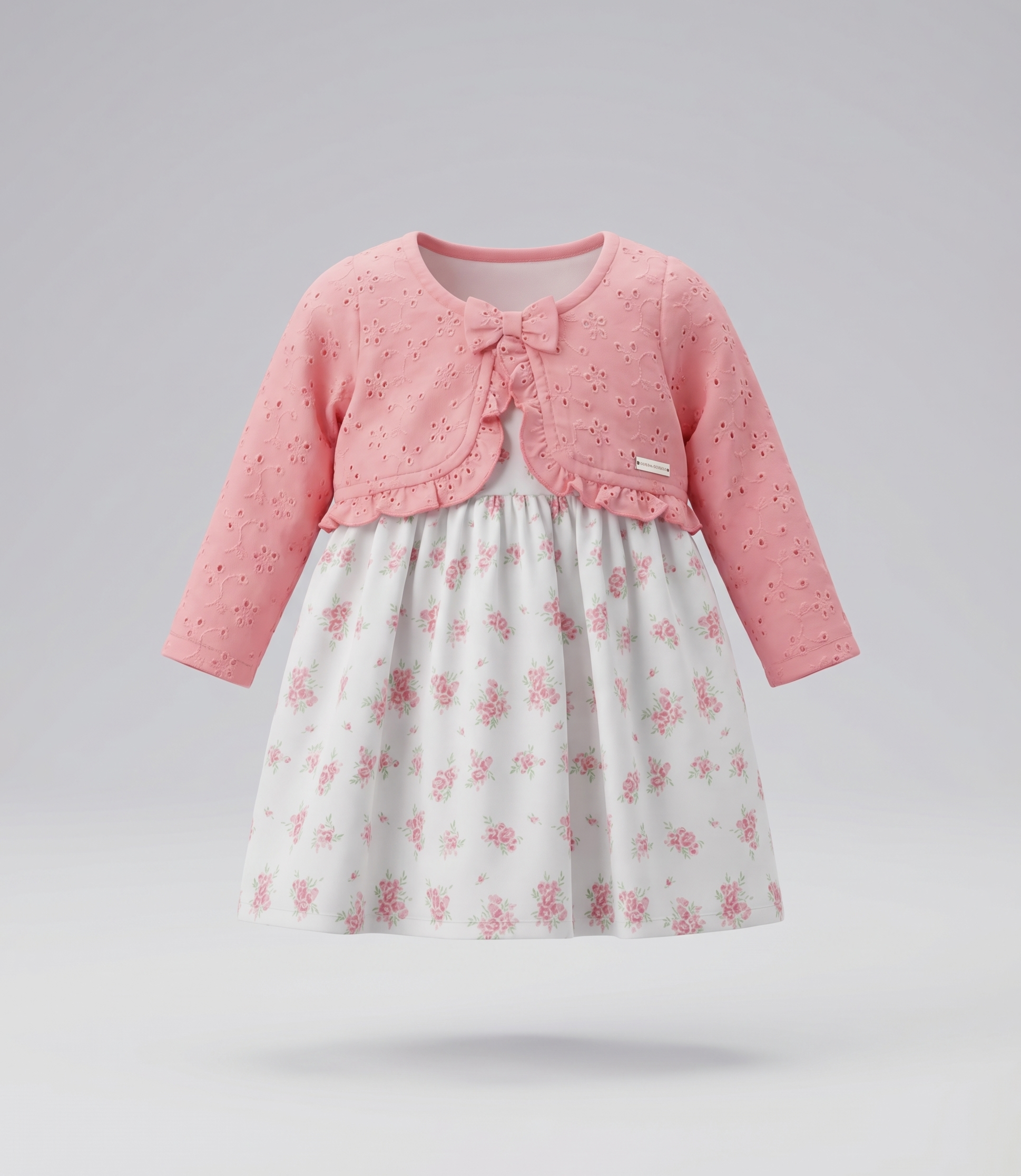 Vestido recién nacida floreado 0 meses / Coral