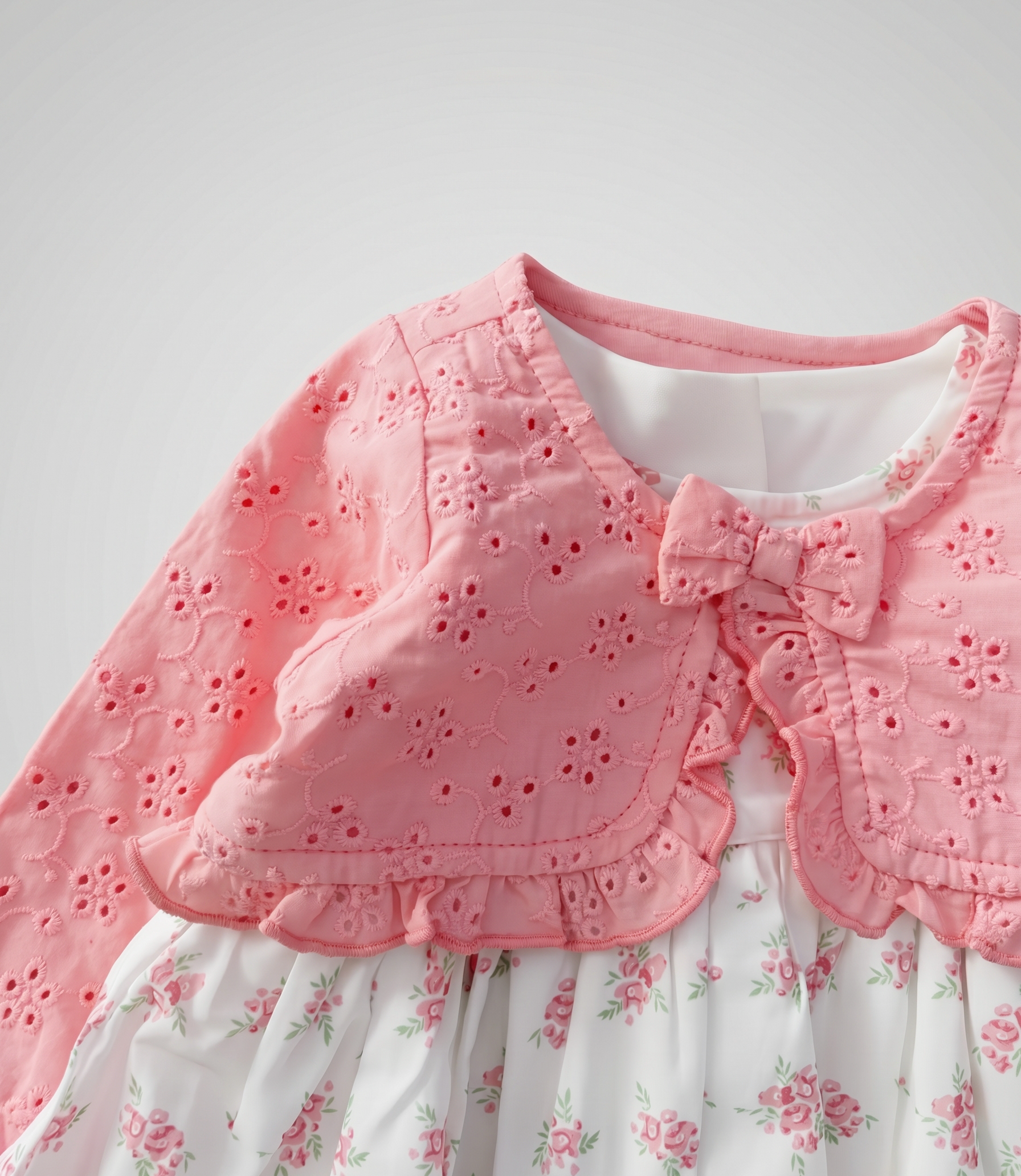 Vestido recién nacida floreado 0 meses / Coral