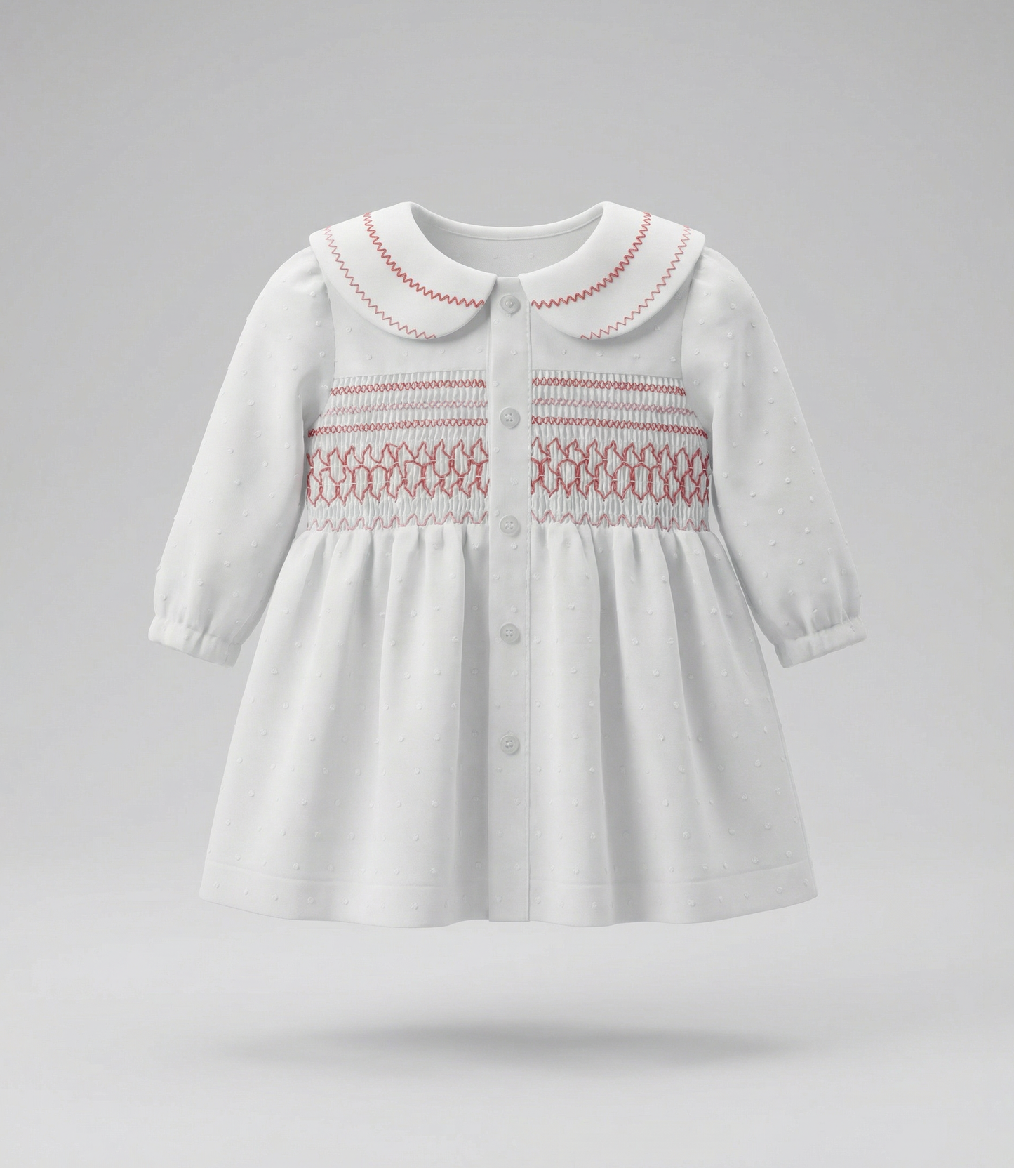 Vestido recién nacida con vuelos 0 meses / Crudo