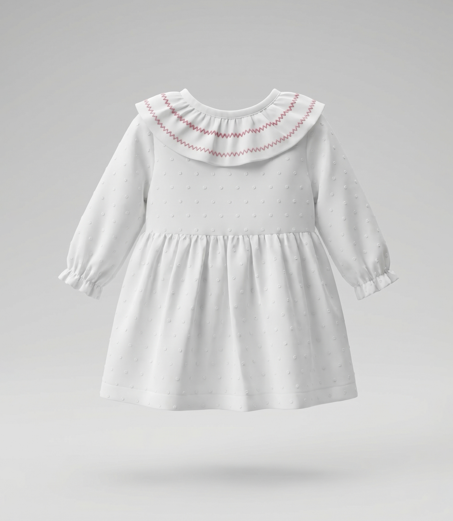 Vestido recién nacida con vuelos 0 meses / Crudo
