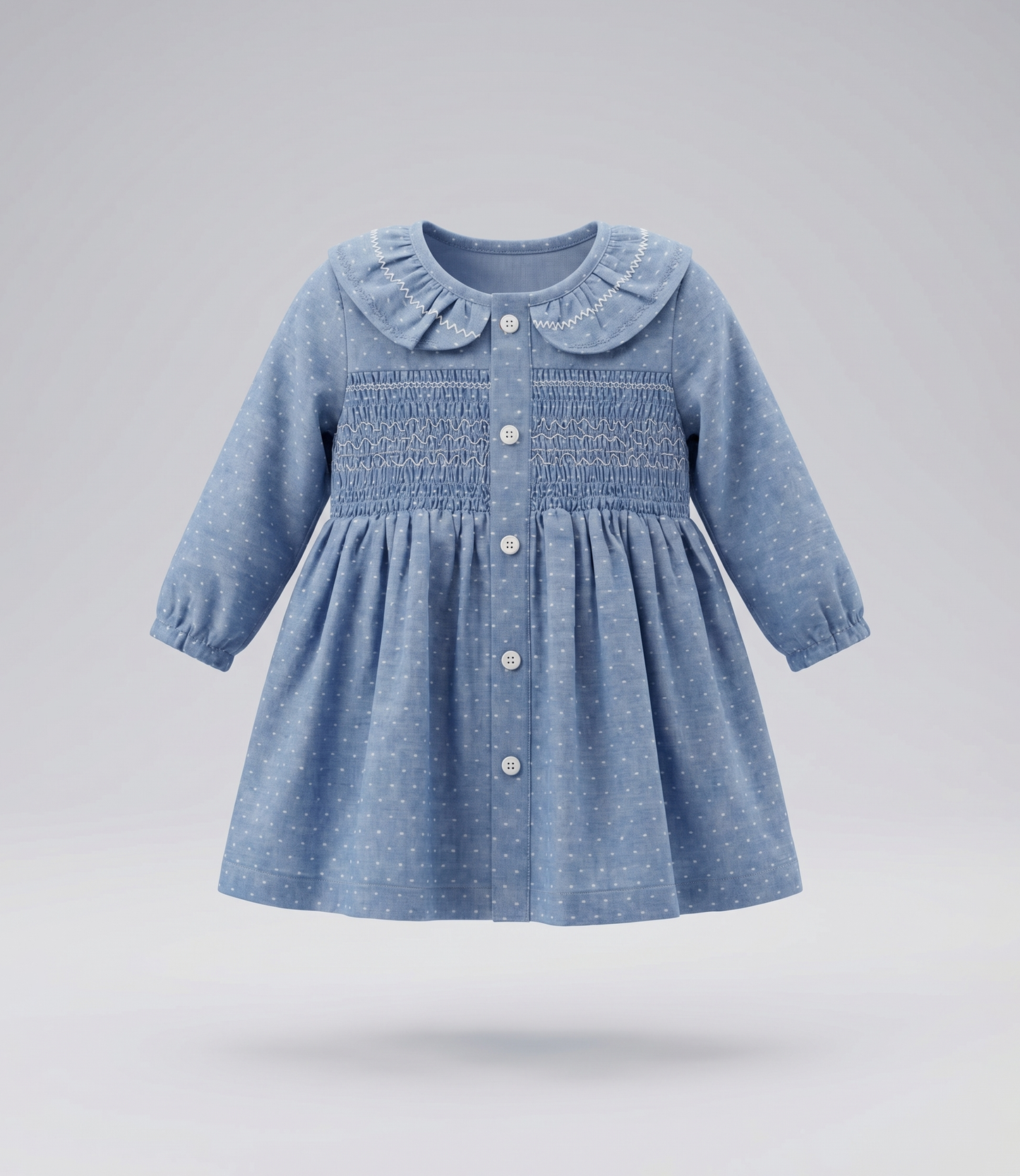 Vestido recién nacida con vuelos 0 meses / Celeste