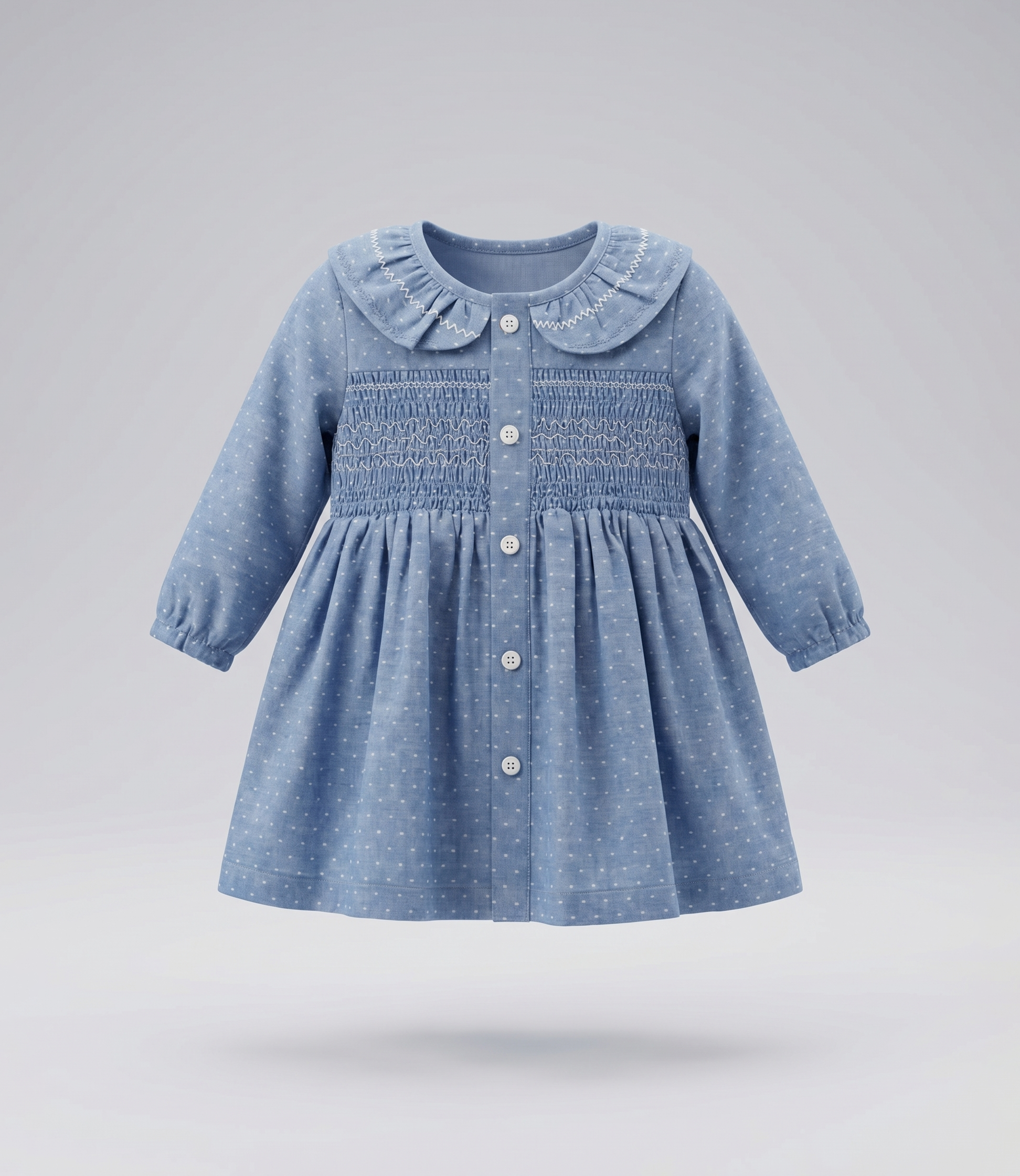 Vestido recién nacida con vuelos 0 meses / Celeste