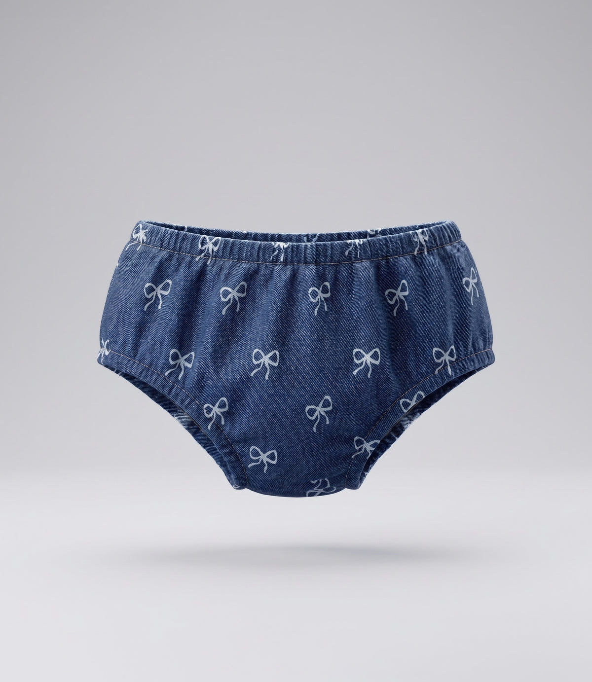 Vestido recién nacida de denim con lazos 0 meses / Azul Marino