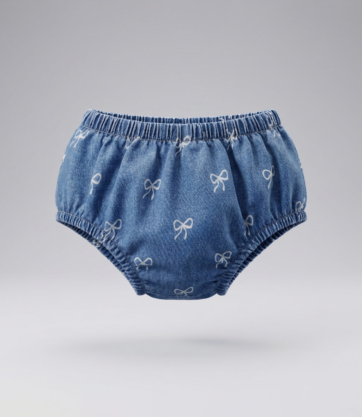 Vestido recién nacida de denim con lazos 0 meses / Celeste