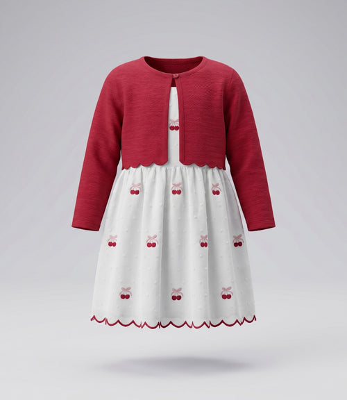 Vestido recién nacida con bolero 0 meses / Frambuesa