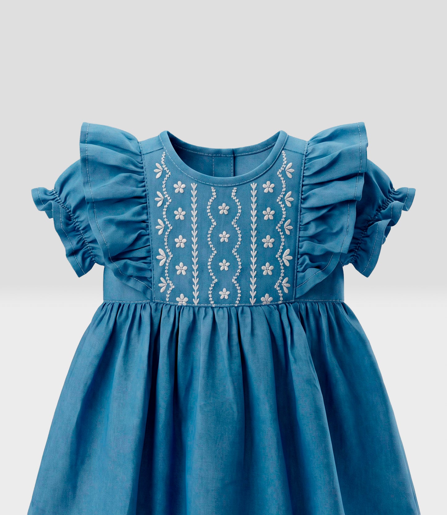 Vestido recién nacida de denim 0 meses / Celeste