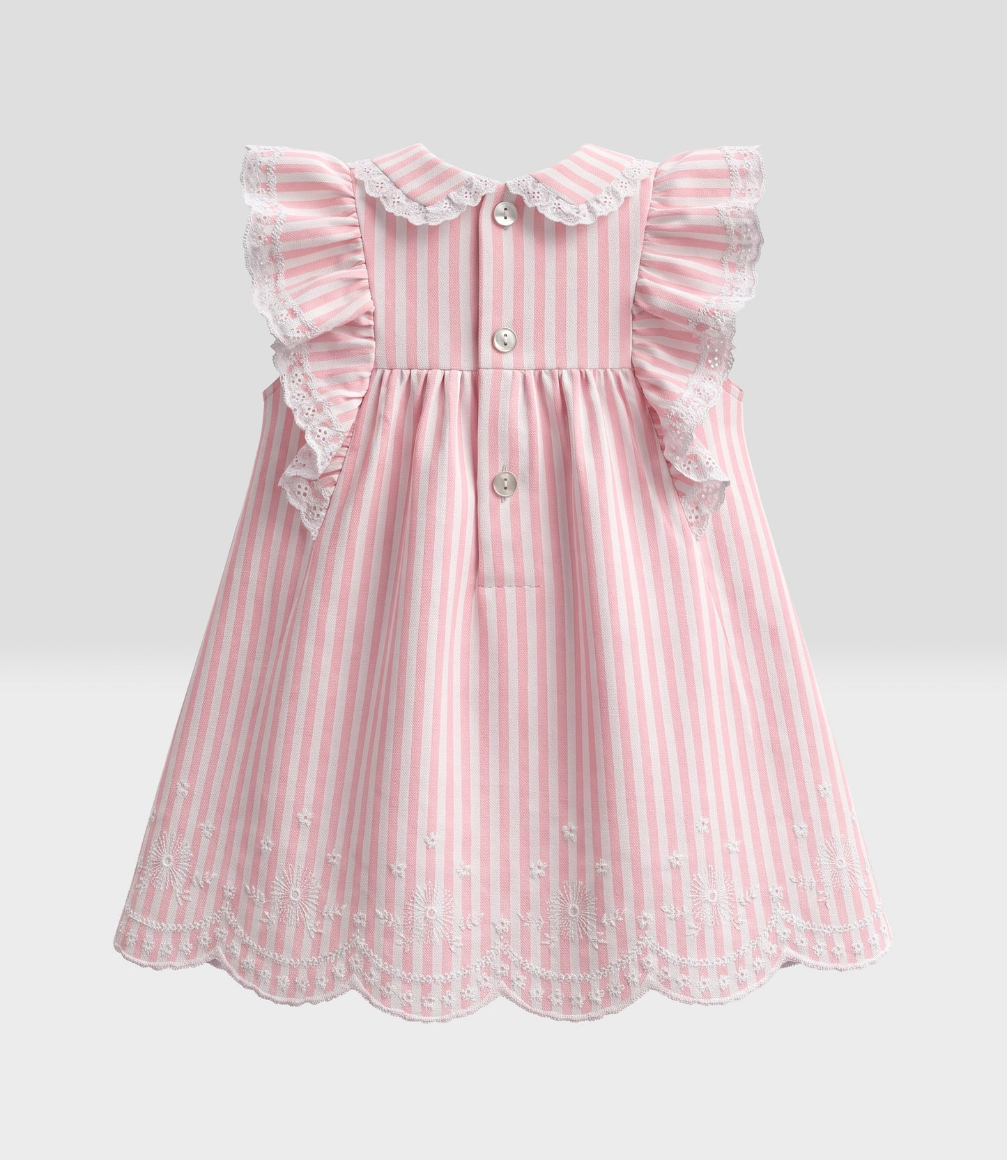 Vestido recién nacida con bordado 0 meses / Coral