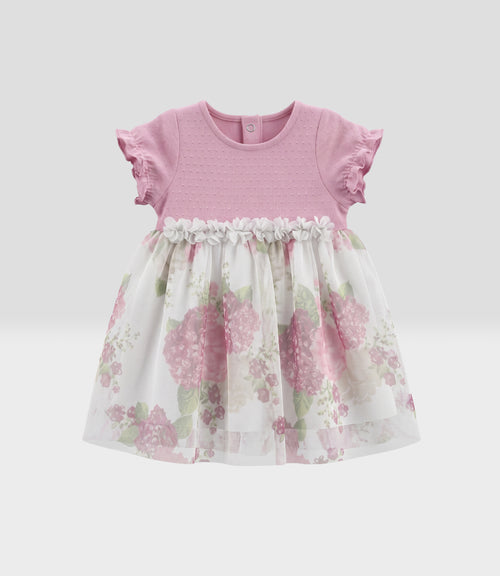 Vestido recién nacida de tull 0 meses / Rosado