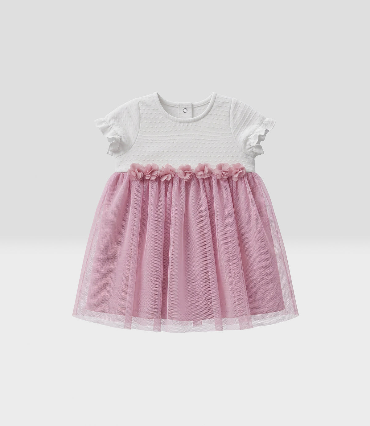 Vestido recién nacida de tull 0 meses / Crudo