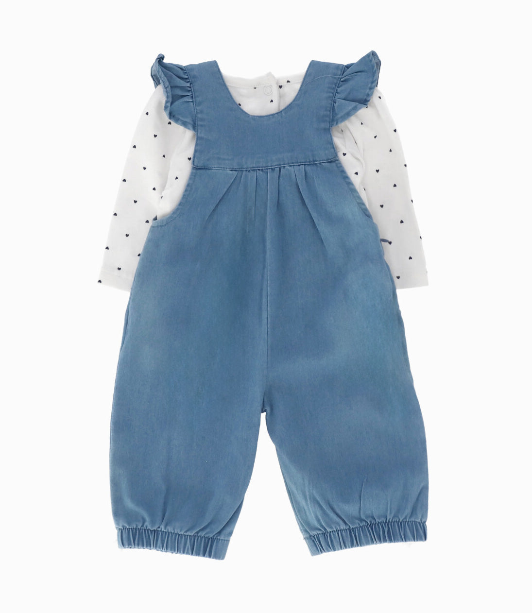 Conjunto De Jardinera Y Polera Recién Nacida Con Oso 0 meses / Celeste