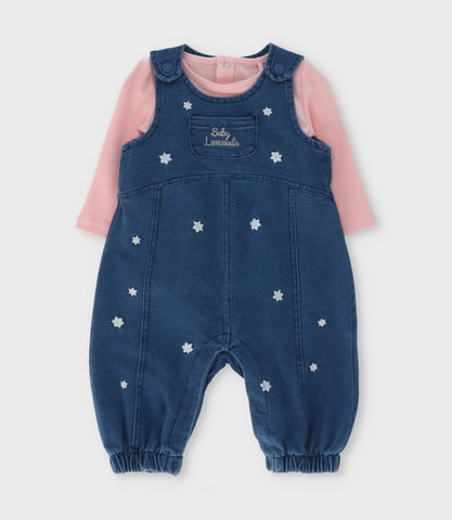 Jardinera recién nacida con flores bordadas