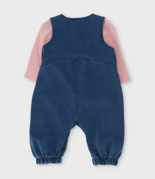 Jardinera recién nacida con flores bordadas 0 meses / Azul Marino