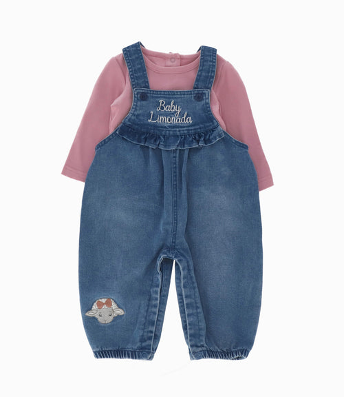 Jardinera recién nacida denim 0 meses / Celeste