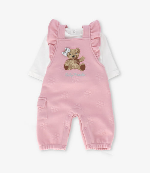 Jardinera recién nacida acolchada con oso